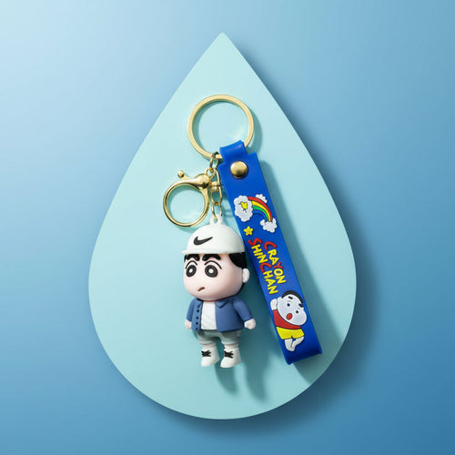 Shin-chan PVC Keychain - Premium PVC Keychain with White Cap and Blue Jacket