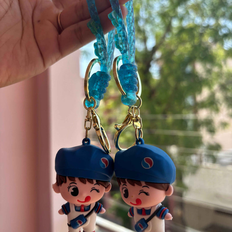 Pep-Si Boy Cute and Handsome 3D PVC Keychain - Creative Animation Design - Project M Shop