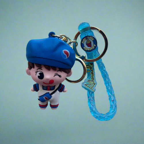 Pep-Si Boy Cute and Handsome 3D PVC Keychain - Creative Animation Design