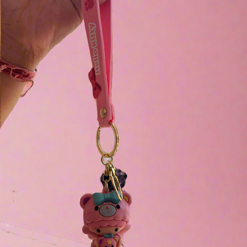 Pink Sanrio Girl Keychains - Cute 3D PVC Keychains - Project M Shop