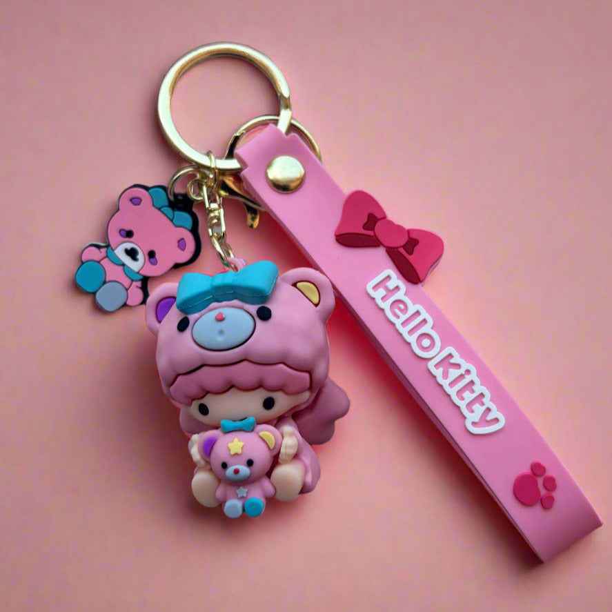 Pink Sanrio Girl Keychains - Cute 3D PVC Keychains - Project M Shop