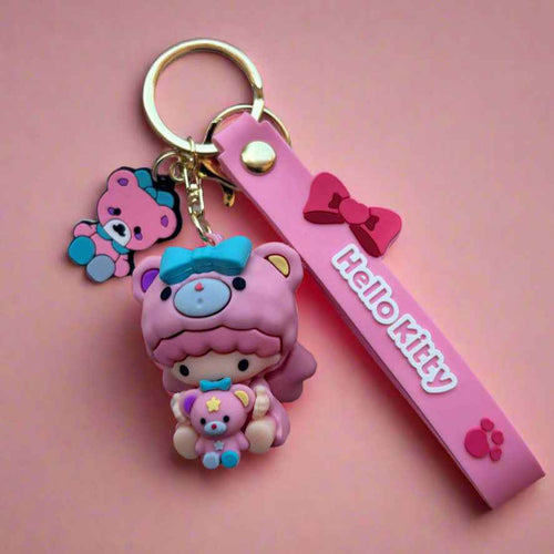 Pink Sanrio Girl Keychains - Cute 3D PVC Keychains