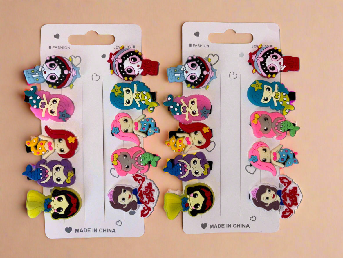 Princess Mermaid Hair Clips – 20 PCs Sparkly Style Set
