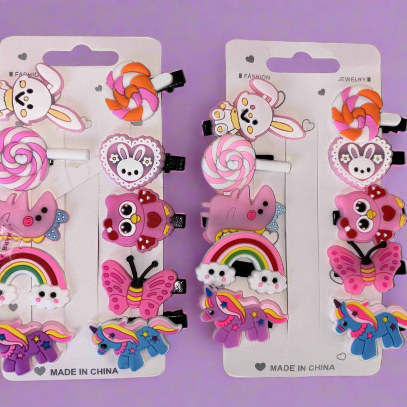 Pony and Rabbit Hair Clip Set - Set of 2 Cute Accessories for Girls - Project M Shop