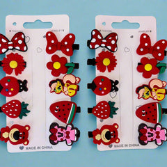 Set of 2 Red Bear Pony Hair Clip for Girls - Project M Shop