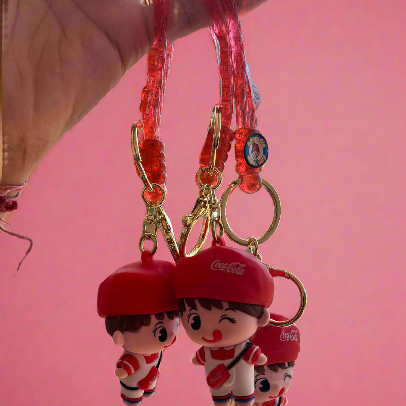 Red Cute Cola Keychain - Adorable 3D PVC Creative Animation Accessory - Project M Shop