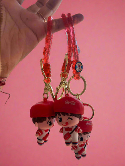 Red Cute Cola Keychain - Adorable 3D PVC Creative Animation Accessory - Project M Shop