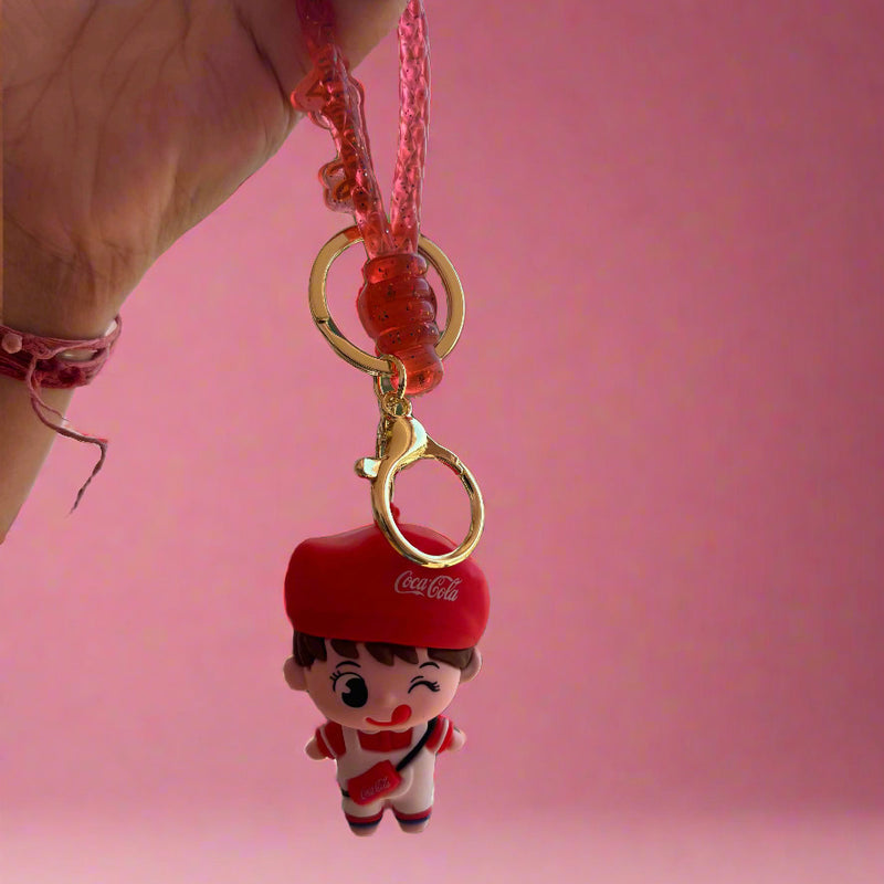 Red Cute Cola Keychain - Adorable 3D PVC Creative Animation Accessory - Project M Shop