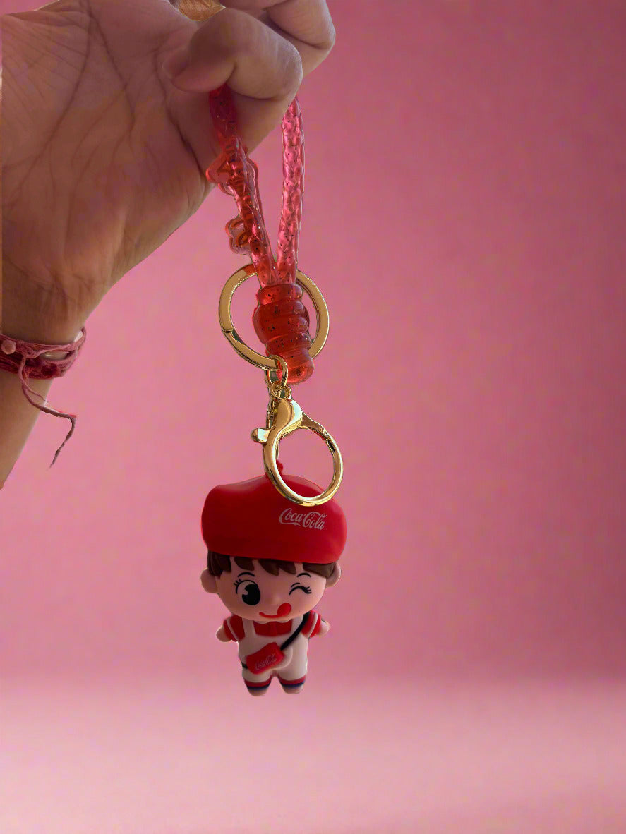 Red Cute Cola Keychain - Adorable 3D PVC Creative Animation Accessory - Project M Shop