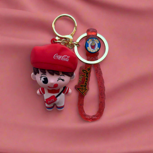 Red Cute Cola Keychain - Adorable 3D PVC Creative Animation Accessory - Project M Shop
