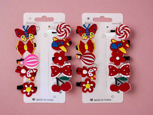 Red Cherry Hair Clips – 20 PCs Cute Everyday Set