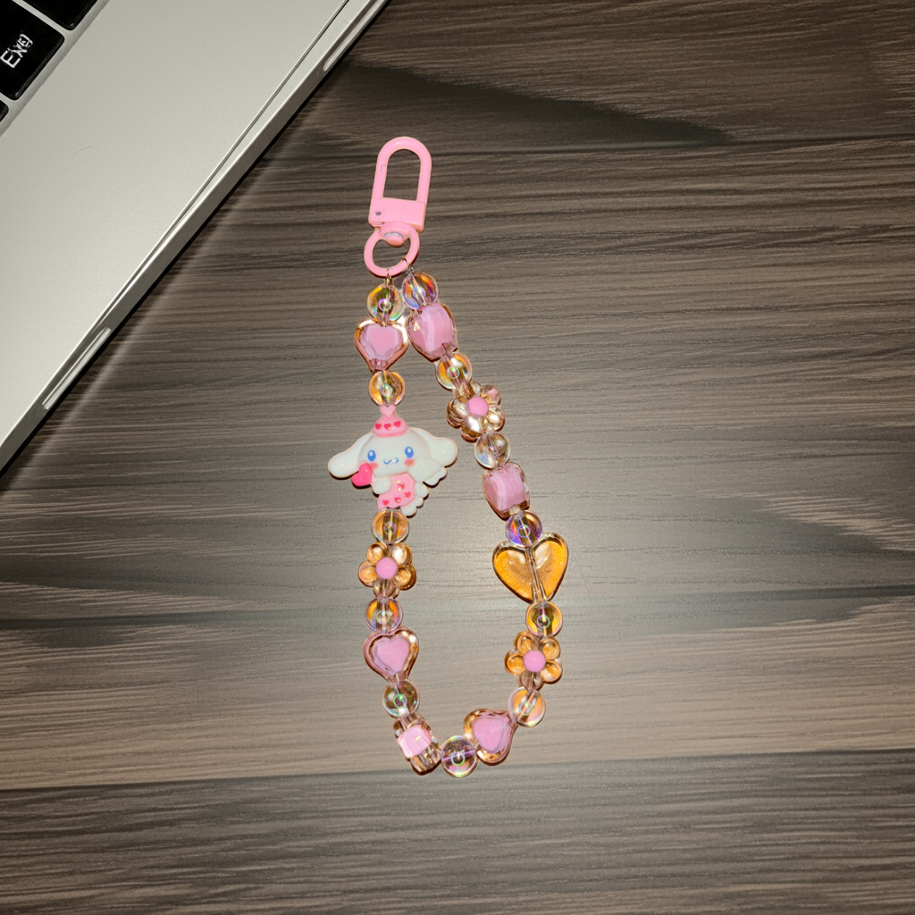 Pink Pochacco Beads Charm – Trendy Bag Accessory