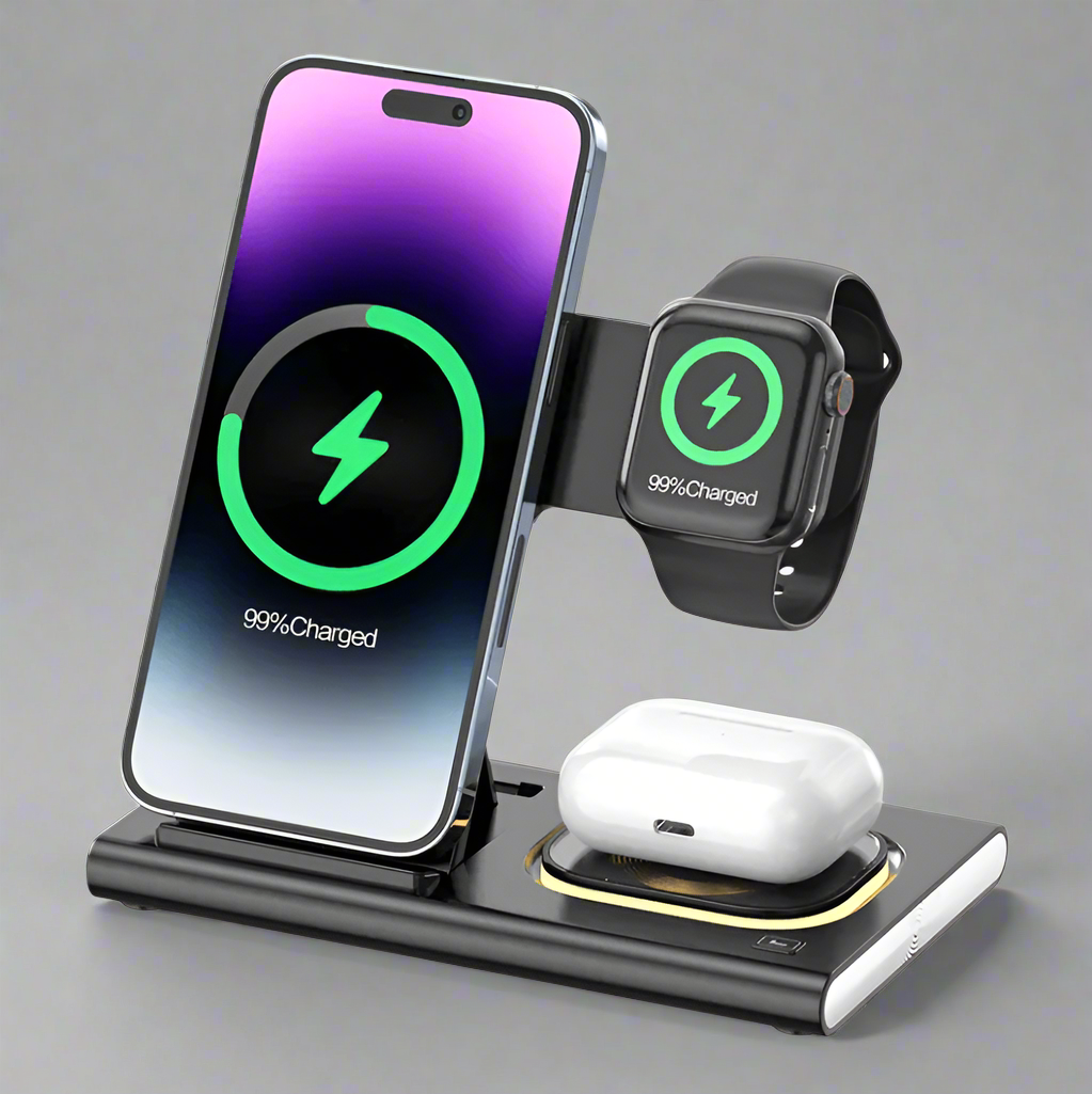 Multifunctional 3 in 1 Wireless Charger for Watch, AirPods, and Mobile Phones - Fast Charging Station