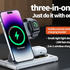 Multifunctional 3 in 1 Wireless Charger for Watch, AirPods, and Mobile Phones - Fast Charging Station