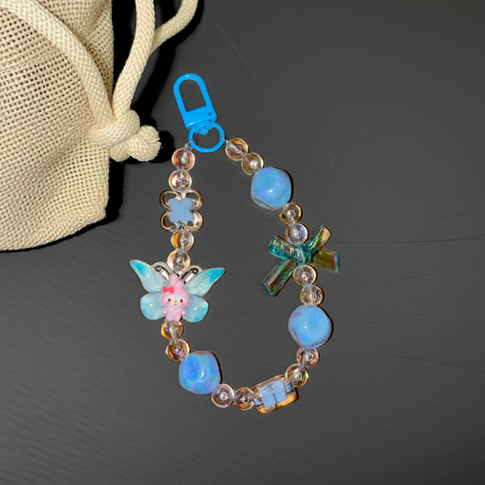 Blue and pink wing Beads Phone/Bag Charm - Project M Shop