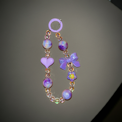 Purple Hair Tie & Heart Phone/bag charm - Project M Shop
