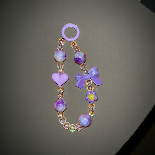 Purple Heart Hair Tie & Bag Charm – 2-in-1 Accessory