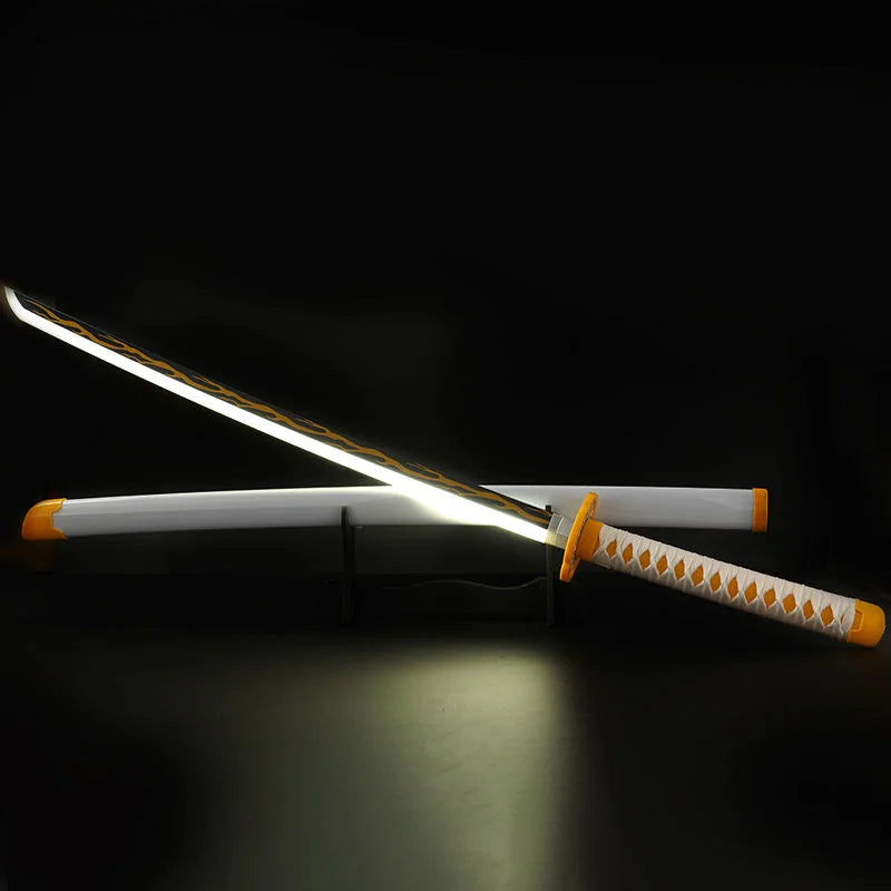 Zenitsu Agatsuma Nichirin LED Wooden Katana 104 CM Full Length | Demon Slayer Katana - Project M Shop