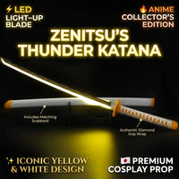 Zenitsu Agatsuma Katana | 104 CM Full Length Nichirin LED Wooden Sword - Demon Slayer