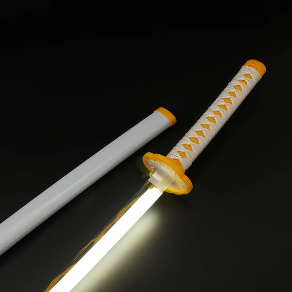 Zenitsu Agatsuma Nichirin LED Wooden Katana 104 CM Full Length | Demon Slayer Katana - Project M Shop