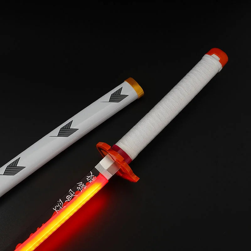 Rengoku Nichirin Katana - Flaming Red LED Sword with White Case - 104 CM Collectible from Demon Slayer