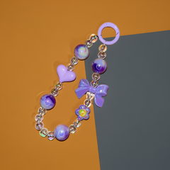 Purple Hair Tie & Heart Phone/bag charm - Project M Shop