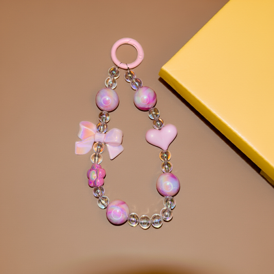 Pink Hair Tie & Heart Phone/bag charm - Project M Shop