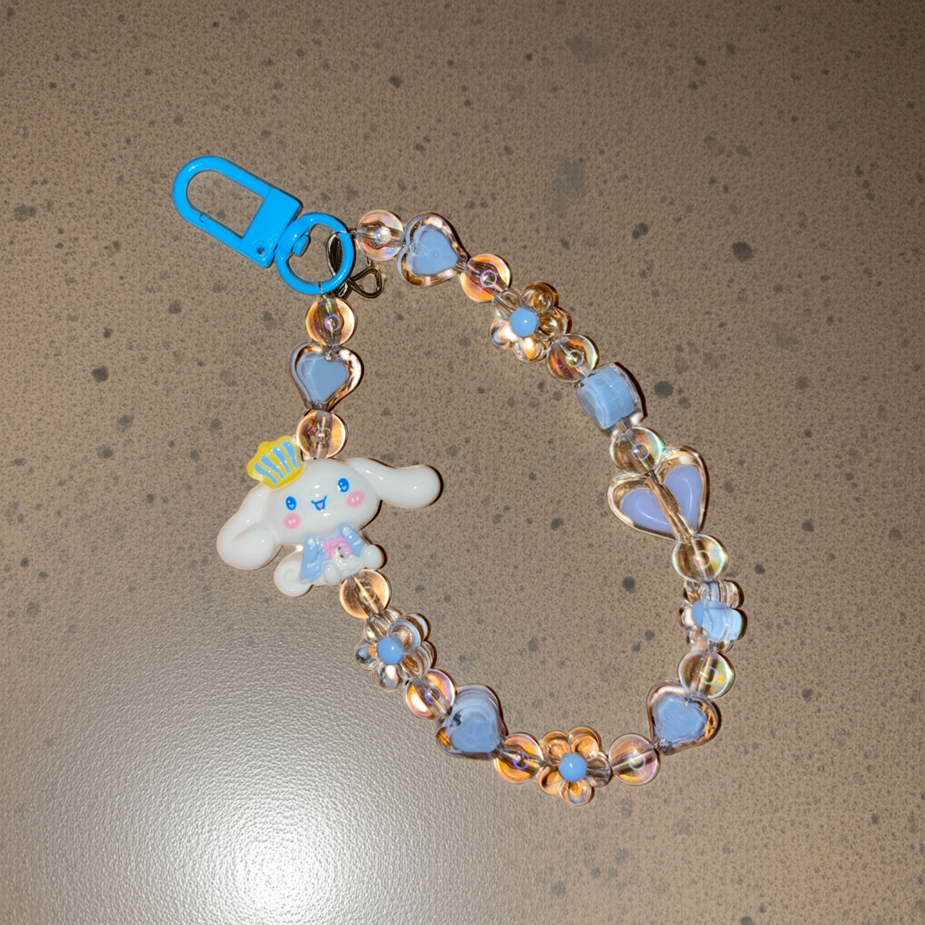 Blue Pochacco Beads Charm – Trendy Bag Accessory