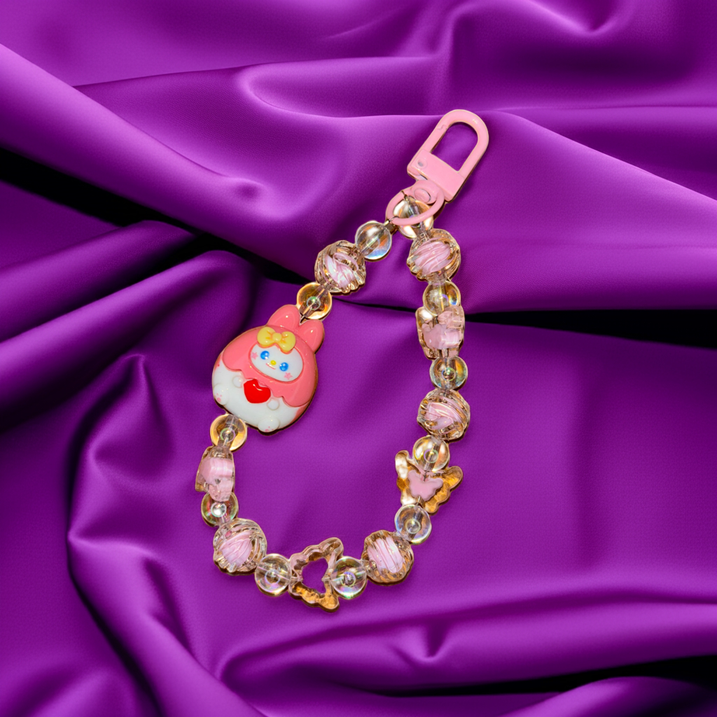 Sanrio Pink Beads Charm – Trendy Bag Accessory